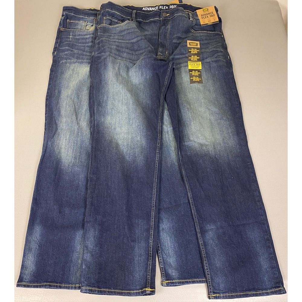 The Foundry Jeans 42x34 Big & Tall Advance Flex 360 Straight Blue Lot Of 2 New